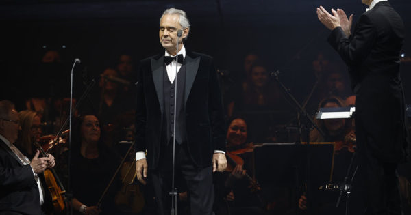 Andrea Bocelli is joined on stage by his son Matteo for emotional duet -  Starts at 60